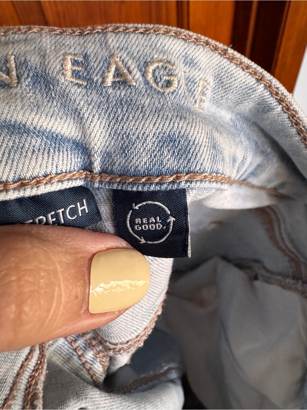 American Eagle Outfitters Next level stretch light denim cut off shorts - Picture 9 of 9